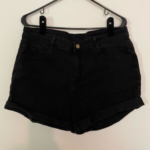 Denim shorts, black